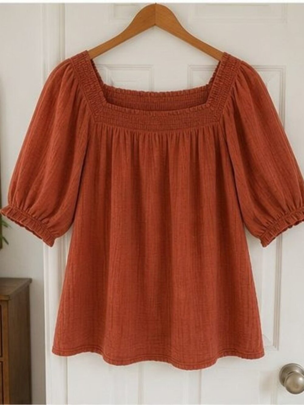 Gray Puff Sleeve Top